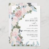 Boho Bloemen Winter Wedding Kaart (Voorkant / Achterkant)