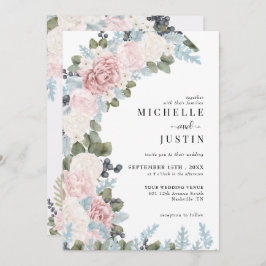 Boho Bloemen Winter Wedding Kaart