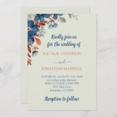 Boho Bloemen Zilveren Bruiloft Uitnodiging (Voorkant / Achterkant)