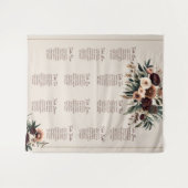 Boho Bloemen Zitplaatskaart Wandkleed (Voorkant (horizontaal))