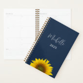 Boho Bloemen Zonnebloem Marine Blauw Elegant Planner (Display)