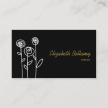 Boho Bloemen Zwart en Wit Minimalistisch