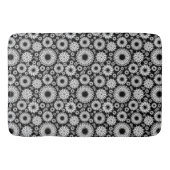 Boho bloemen Zwart en wit vector bloempatroon Badmat (Voorkant)