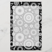 Boho bloemen Zwart en wit vector bloempatroon Briefpapier (Voorkant)