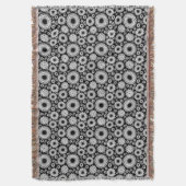 Boho bloemen Zwart en wit vector bloempatroon Deken (Voorkant Verticaal)