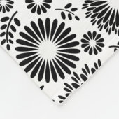 Boho bloemen Zwart en wit vector bloempatroon Fleece Deken (Hoek)