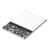 Boho bloemen Zwart en wit vector bloempatroon Notitieblok (Linkerzijde)