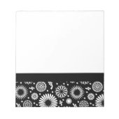 Boho bloemen Zwart en wit vector bloempatroon Notitieblok (Voorkant)