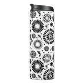 Boho bloemen Zwart en wit vector bloempatroon Thermosbeker (Geroteerd rechts)