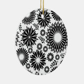 Boho bloemen Zwart-wit vector bloempatroon Keramisch Ornament (Rechts)
