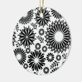 Boho bloemen Zwart-wit vector bloempatroon Keramisch Ornament (Links)