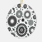 Boho bloemen Zwart-wit vector bloempatroon Keramisch Ornament (Links)