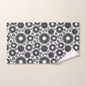 Boho bloemen Zwart-wit vectorbloempatroon Bad Handdoek (Handdoek)