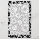 Boho bloemen Zwart-wit vectorbloempatroon Briefpapier (Voorkant)