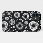 Boho bloemen Zwart-wit vectorbloempatroon Case-Mate iPhone Case (Achterkant (horizontaal))
