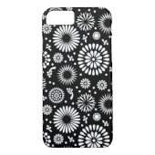 Boho bloemen Zwart-wit vectorbloempatroon Case-Mate iPhone Case (Achterkant)