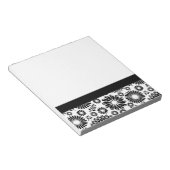 Boho bloemen Zwart-wit vectorbloempatroon Notitieblok (Schuin)