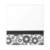 Boho bloemen Zwart-wit vectorbloempatroon Notitieblok (Voorkant)