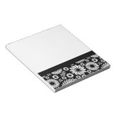 Boho bloemen Zwart-wit vectorbloempatroon Notitieblok (Schuin)