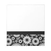 Boho bloemen Zwart-wit vectorbloempatroon Notitieblok (Voorkant)