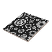 Boho bloemen Zwart-wit vectorbloempatroon Tegeltje (Zijkant)