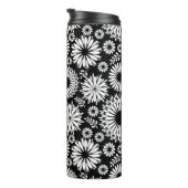 Boho bloemen Zwart-wit vectorbloempatroon Thermosbeker (Geroteerd rechts)