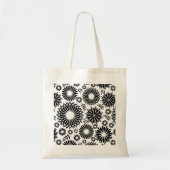 Boho bloemen Zwart-wit vectorbloempatroon Tote Bag (Voorkant)