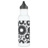 Boho bloemen Zwart-wit vectorbloempatroon Waterfles (Rechts)