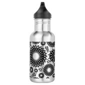 Boho bloemen Zwart-wit vectorbloempatroon Waterfles (Rechts)