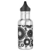 Boho bloemen Zwart-wit vectorbloempatroon Waterfles (Links)
