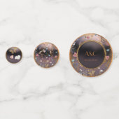 Boho Bloemen Zwarte Vlinder Tuin Trouwen Confetti (Achterkanten)