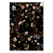 Boho Bloemen Zwarte Vlinder Tuin Trouwen Kaart (Achterkant)