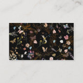 Boho Bloemen Zwarte Vlinder Tuin Trouwen Plaatskaartje (Achterkant)