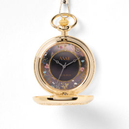 Boho Bloemen Zwarte Vlinder Tuinzak Horloge