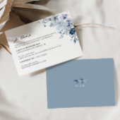 Boho Bloemenblauw Bruiloft Details Behuizing Kaart