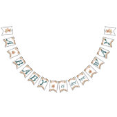 Boho Bloemenblauw Letters op wit Baby shower Vlaggetjes (Alle)