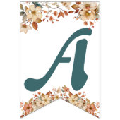 Boho Bloemenblauw Letters op wit Baby shower Vlaggetjes (Tweede vlag)