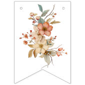 Boho Bloemenblauw Letters op wit Baby shower Vlaggetjes (Eerste vlag)