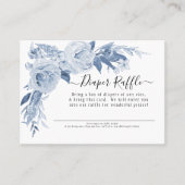 BOHO Bloemenblauw n Wit Waterverf Luierraffel Visitekaartje (Voorkant)