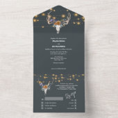 Boho bloemenblauw sinaasappel paarse snaarlampen c all in one uitnodiging (Binnen)