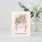 Boho Bloemenboeket en Dreamcatcher Moederdag Feestdagenkaart (Staand voorkant)