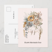 Boho Bloemenboeket en Dreamcatcher Moederdag Feestdagenkaart (Voorkant / Achterkant)