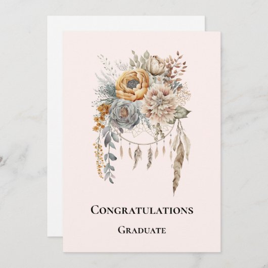 Boho Bloemenboeket in Neutral Colours Afstuderen (Voorkant / Achterkant)