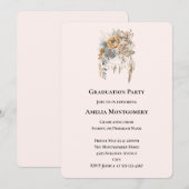 Boho Bloemenboeket in Neutral Colours Afstuderen Kaart (Voorkant / Achterkant)