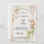 Boho Bloemenboog bruiloft uitnodiging (Voorkant)