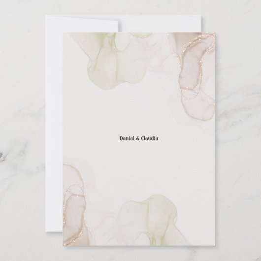 Boho Bloemenboog bruiloft uitnodiging (Achterkant)