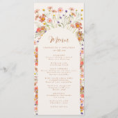 Boho Bloemenboog Herfst Bruiloft Menu (Voorkant)
