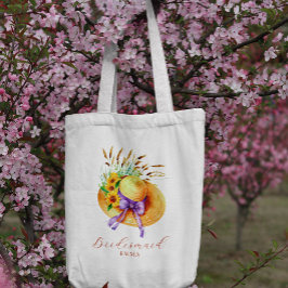 Boho bloemenbruidsmeisje naam tote bag