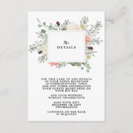 Boho Bloemenbruiloft Details Informatiekaart Informatiekaartje