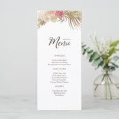 Boho Bloemenbruiloft Flat Menu (Staand voorkant)